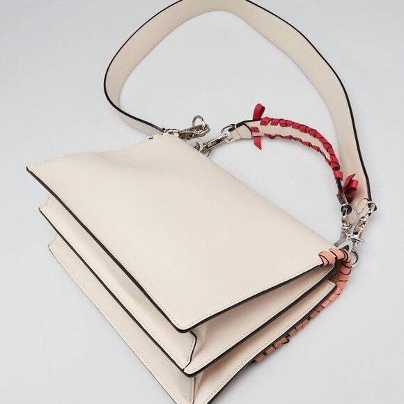 Fendi Light Beige/Pink Nappa Leather Bow Kan I Medium Shoulder Bag - Picture 3 of 12